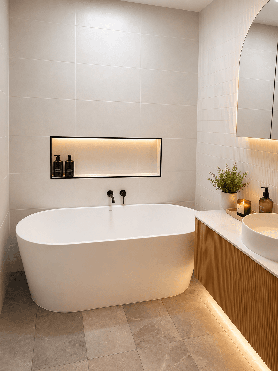 Finished bathroom renovation for Blackburn homeowners