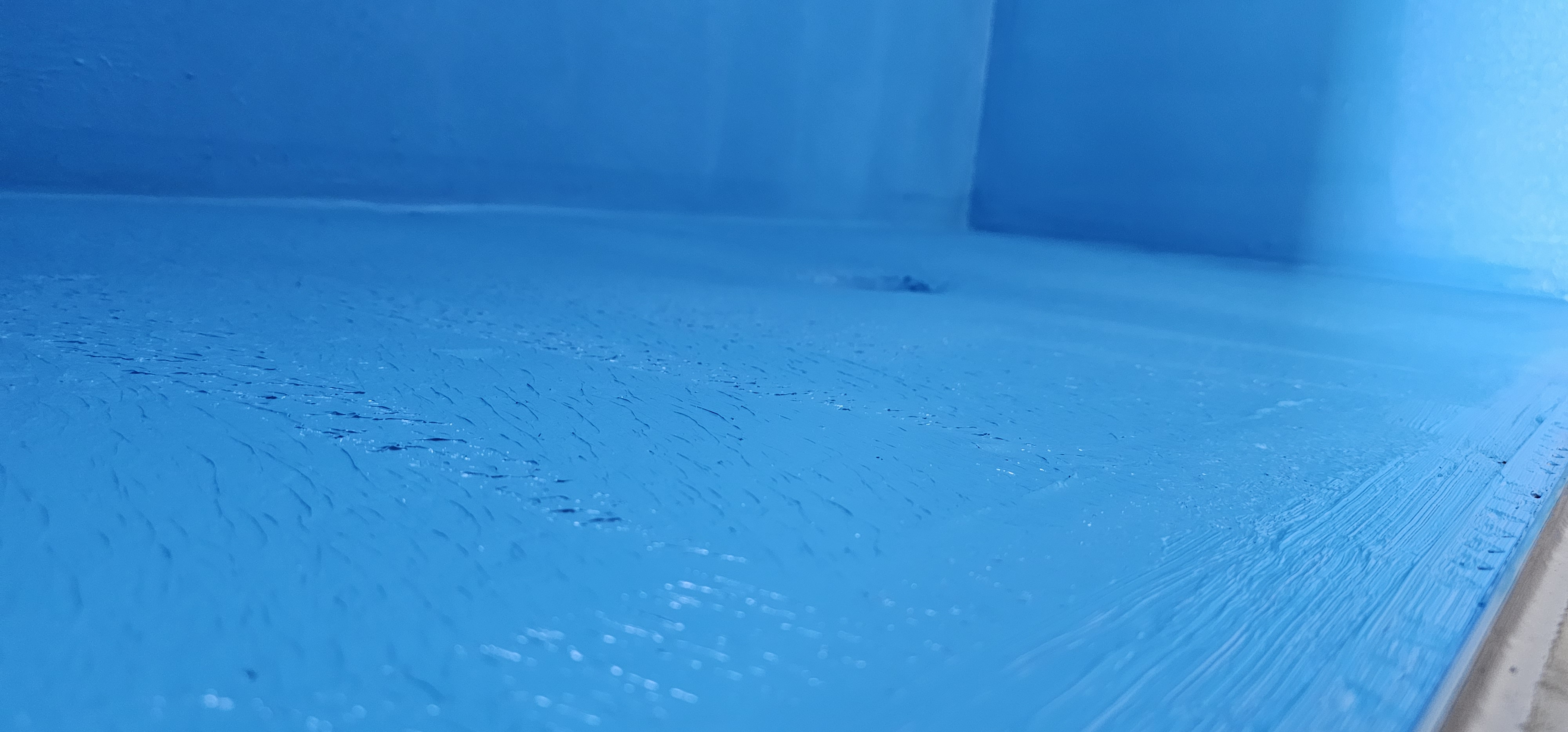 Waterproofing progress during bathroom renovation